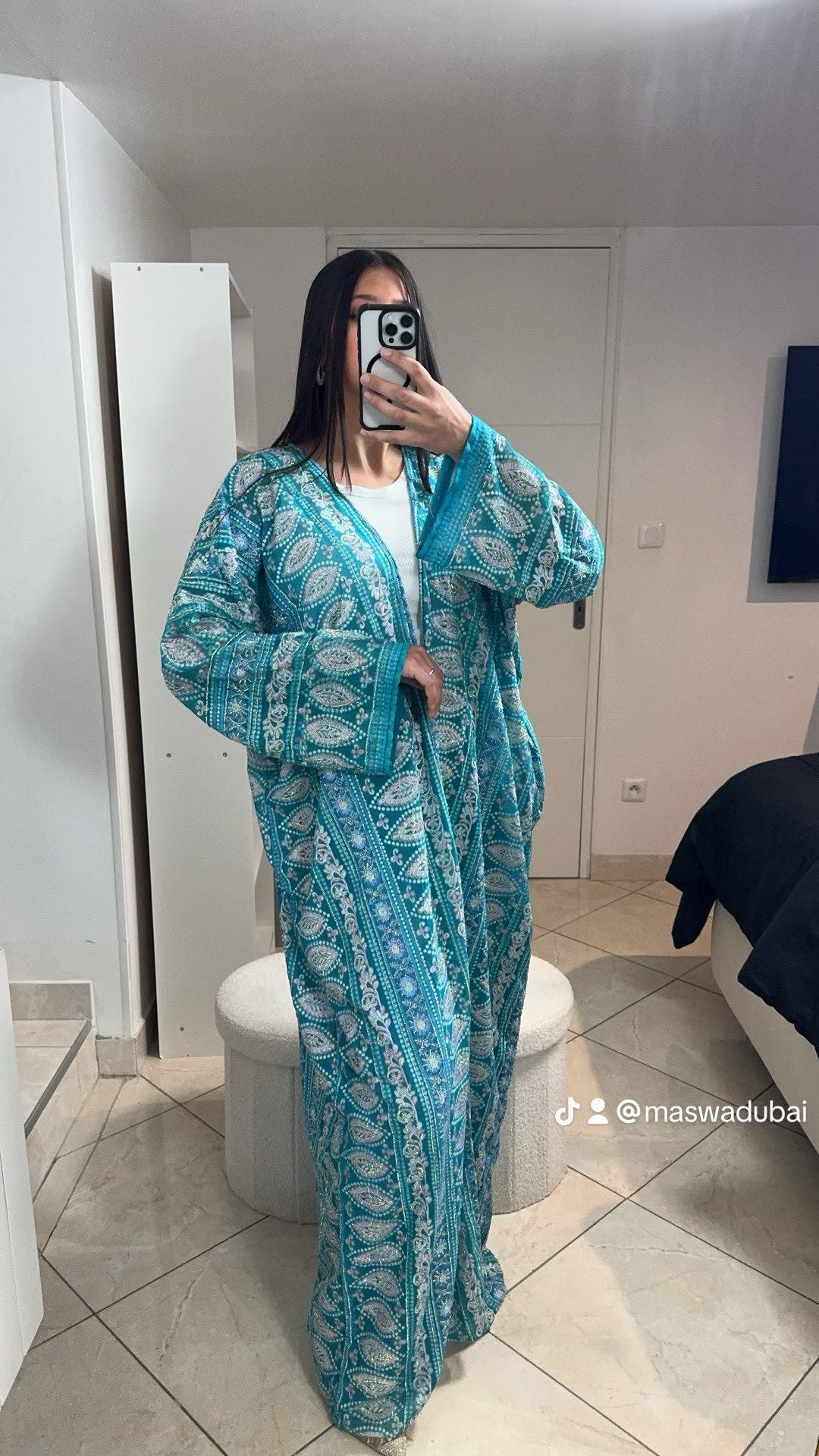 Kimono Long élégance azurée