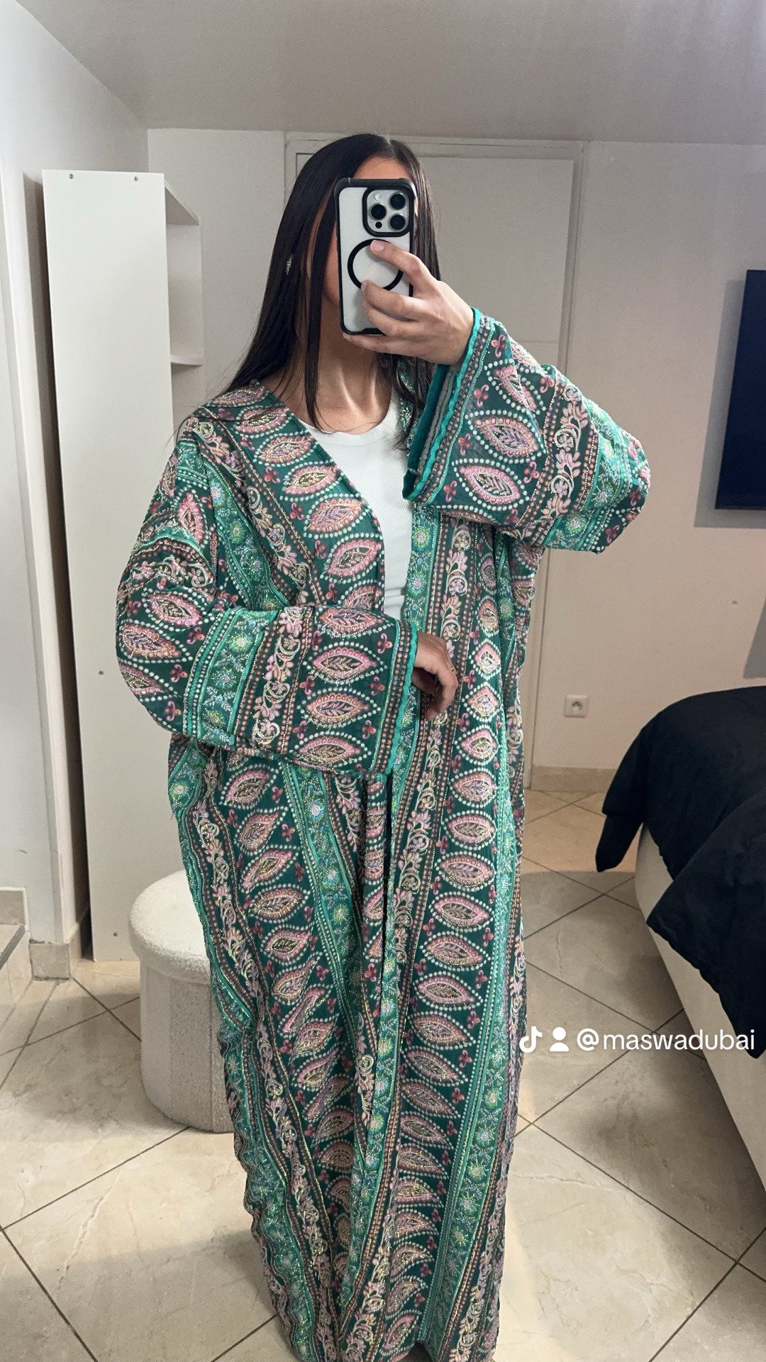 Kimono Long émeraude royale