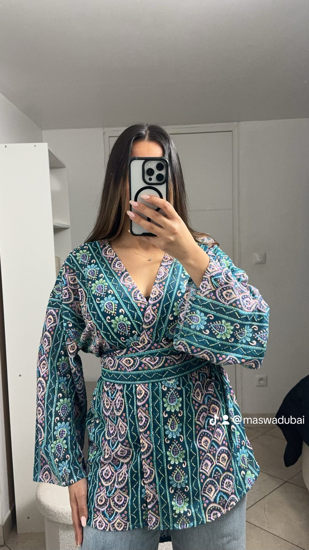 Kimono court reflet divin