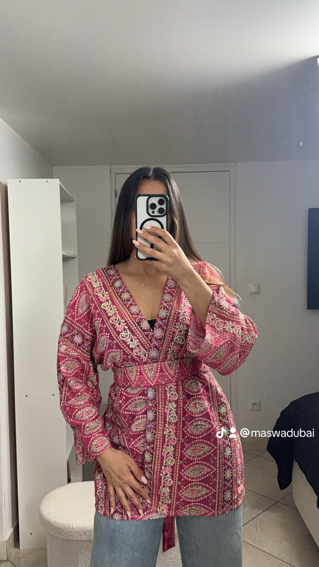 Kimono court rose impérial